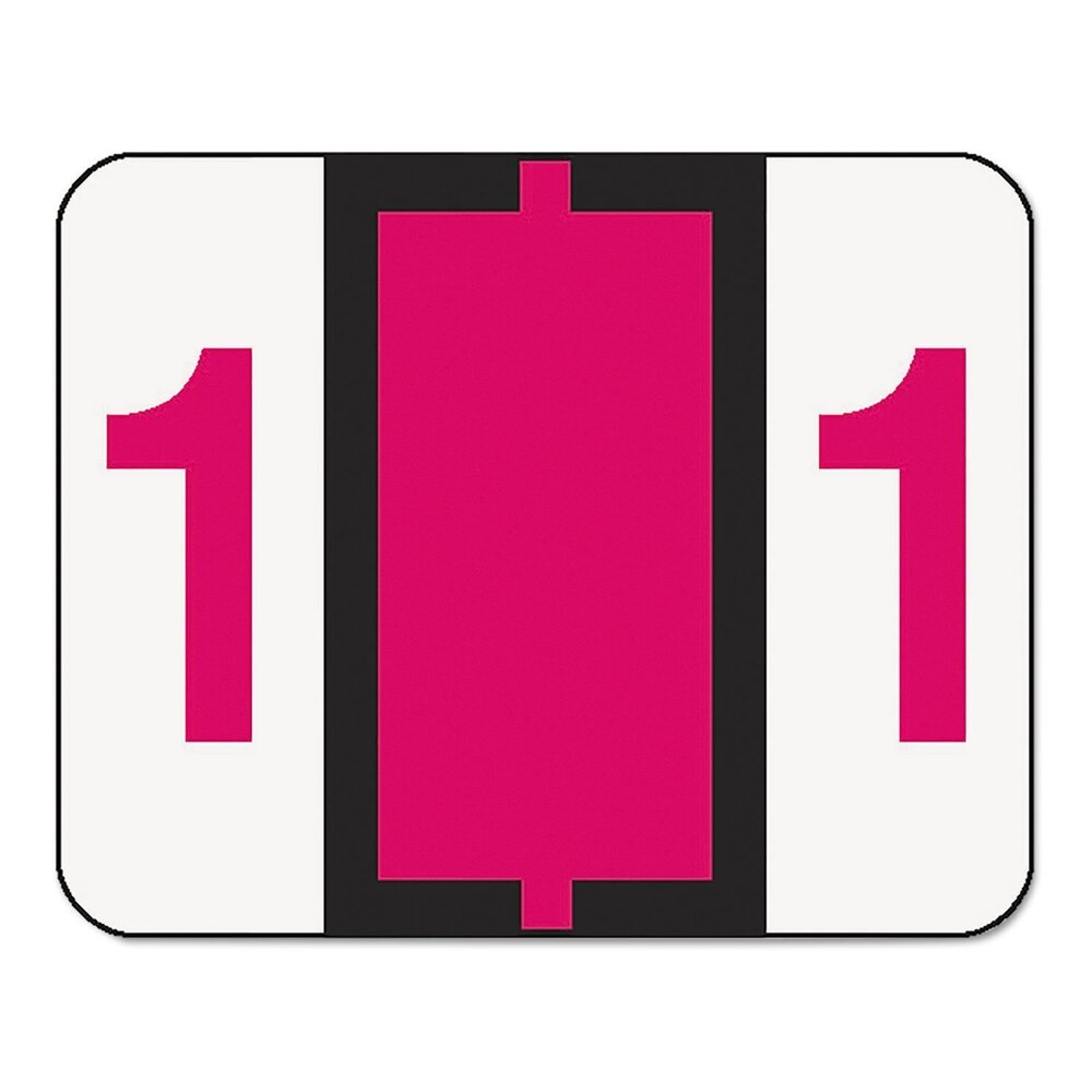 5286 BCCRN Bar-Style Color-Coded Numeric Label, 1, Label Roll, Red, 500